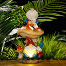 TERESA'S COLLECTIONS Garden Gnomes Statues Decorations for Yard with Solar Lights, Resin Sculptures& Statues on Mushroom Reading Garden Outdoor for Patio Lawn Ornaments,Ideal Gifts for Mom, 12.6" by GreenHaven Gardens