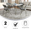 Flash Furniture Hercules Series Metal Folding Chairs with Cushioned Seats, Fabric Upholstered Event Chairs, Set of 2, Gray by GreenHaven Gardens