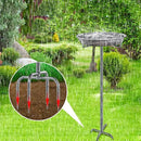 Metal Bird Bath for Outdoors Garden Birdbath Bowl, 36.2" Height Freestanding Bird Feeders for Outside with 4 Prongs Base Stake, Standing Birdfeeders for Yard Lawn Decor (Retro Silver) by GreenHaven Gardens