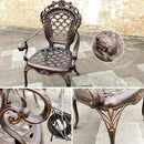 Outdoor Dining Chair Cast Aluminum Patio Chairs Set of 2 All-Weather Patio Dining Chair with Adjustable Feet for Backyard Garden (Orchid Chair) by GreenHaven Gardens