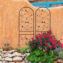 Metal Garden Trellis Rustproof Trellis for Climbing Plants Outdoor Flower Support Bird Deco (Black-2 Pack, 71"x19.7") by GreenHaven Gardens