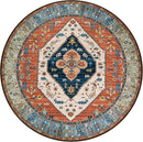 Lahome Boho Washable 4Ft Round Area Rug, Non-Slip Throw Untra-Thin Small Round Carpet, Oriental Vintage Distressed Circle Rug for Bedroom Kitchen Dining Living Room Office, 4x4/Rust by TinyTreasures Baby Boutique
