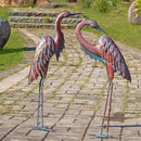 Kircust Metal Crane Statues - Set of 2 Bronze Heron Sculptures for Garden, Patio, or Yard Decor - 27.56" Tall Weatherproof Outdoor Art by GreenHaven Gardens