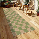 Lahome Checkered Entryway Runner Rug, 2x8 Green Washable Rug Runners for Hallway Non Slip, Farmhouse Indoor Outdoor Non Shedding Kitchen Mats for Floor Porch Balcony by CozyNest Decor