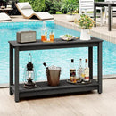 Outdoor Console Table, 48" Weather Resistant HIPS Patio Side Table, 440LBS Weight Capacity, 2-Tier Multifunctional Buffet Bar Storage Organizer for Garden Deck, Black by GreenHaven Gardens