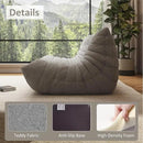 Bean Bag Chair, Oversized Bean Bag Chair for Living Room, Fireside Chair for Adults with Memory Foam Filled, Big Accent Lounge Floor Sofa for Reading, Relax, No Assembly Required. (Grey 3-Seater) by CozyNest Decor