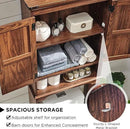 Over The Toilet Storage Cabinet, Farmhouse Bathroom Cabinet with Adjustable Shelf & Barn Door, 67" Tall Over The Toilet Shelf, Brown by CozyNest Decor