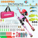 ODDSPRO Kids Fishing Pole Pink, Portable Telescopic Fishing Rod and Reel Combo Kit - with Spincast Fishing Reel Tackle Box for Girls, Youth by TinyTreasures Baby Boutique
