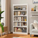 61" H Metal Bookshelf, 5 Tier Adjustable Bookshelf, White Small Bookcase, Bedroom Bookshelves and Bookcases, Modern Book Shelf for Living Room, Office, Easy Tool-Free Assembly by CozyNest Decor