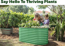 Galvanized Raised Garden Beds Outdoor // 4×2×2 ft Planter Raised Beds for Gardening, Vegetables, Flowers // Large Metal Garden Box (Light Green) // Patented Tool-Free Design by GreenHaven Gardens