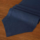 D'Moksha Homes Navy Blue Linen Table Runner 108 Inches Long - 100% Pure Linen Diamond Table Runner 14 x 108 Inch for Dining, Fall and Halloween - Machine Washable by CozyNest Decor