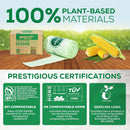 ANECO 100% Compostable Food Waste Bags 2.6 Gallon With Handles, Small Compost Bags for Countertop Bin, OK Compost HOME & BPI Certified Compostable Kitchen Food Waste Bag (45 Count) by GreenHaven Gardens