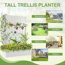 Trellis for Climbing Plants Outdoor，Mental Garden Bed with Drainage Holes Outdoor Privacy Screen Design Tall planters for herb Flower Vegetables 73"x47"x16", White-Louvered by GreenHaven Gardens