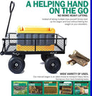 400 Lbs Capacity Mesh Steel Garden Cart Folding Utility Wagon with Removable Sides Multi-Purpose by GreenHaven Gardens