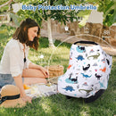 Rquite All-in-1 Car Seat Cover Baby, Carseat Covers for Girl Boy, Stretchy Soft Infant Car Seat Cover, Multi-use Baby Carrier Cover, Car Seat Canopy, Stroller Sun Shade, Nursing Breastfeeding Cover by TinyTreasures Baby Boutique