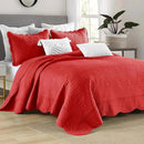 MarCielo 3-Piece Christmas Quilt 100% Cotton Oversized Bedspread Lightweight Coverlet Embroidery Christmas Tree Pattern Bedding Set (TC Red, Oversized Queen (100"x106")) by CozyNest Decor