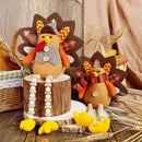 winemana Thanksgiving Decorations Set of 2 Turkeys with Dangling Legs, Mr and Mrs Turkey Couple Plush Tabletop Centerpieces for Fall Harvest Home Kitchen Shelf by CozyNest Decor