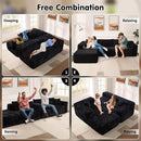 ovios 104" Cloud Sectional Couch with L-Shape Chaise,Modern Modular Sofa with Deep Seat, Upholstered Couches for Living Room Bedroom,No Assembly Required, Black (Plush Corduroy Fabric) by CozyNest Decor