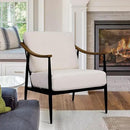Modern Accent Chair for Living Room Bedroom Mid Century Arm Chair Upholstered Office Accent Chair Comfy Waiting Room Chair with Metal Frame, Cream White by CozyNest Decor