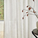 MYSKY HOME Kitchen Window Curtains Half Sheer Drapes 45 Inches Long, Boho Farmhouse Style Linen Polyester Blend Fabric, Decorative Texture for Bathroom/Closet/Cafe, 50" x 45", Linen, 2 Pieces by CozyNest Decor