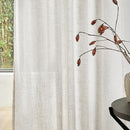 MYSKY HOME Boho Curtains 72 Inch Length, Linen Blend Drapes for Window Decoration French Door Curtain Panels Privacy Shade Burlap Farmhouse Rustic Style for Doorways, 50" x 72", Linen, 2 Panels
