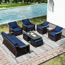 Joyside Wicker Patio Furniture Sets, 9 Pieces Upgraded Large Size Outdoor Furniture with Swivel Rocking Patio Chairs, Patio Dining Chair, 3-Seat Sofa, Outdoor Ottoman, Coffee Table, Thick Cushions by GreenHaven Gardens