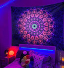 ADDWel Blacklight Mandala Boho Tapestry Glow In The Dark, Black Light Bohemian Hippie Poster Wall Hanging for Bedroom Aesthetic Wall and Room Decor (60" x 80", Mandala) by CozyNest Decor