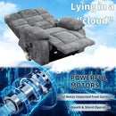 Power Lift Recliner Chair for Elderly People, Lay Flat Recliner with Vibration Massage and Lumbar Heating, Lift Chair with Infinite Position and 2 Remote Controls, Chenille Fabric Gray by CozyNest Decor