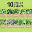 Organic Herb Seeds Variety Pack - 10 Individual Packs - 2025 Season - Basil, Cilantro, Dill, Thyme, Parsley and More! for Indoor & Outdoor Planting (Non-GMO, Certified Organic) by GreenHaven Gardens