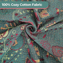 Boho Fall Throw Blanket for Bed，100% Ultra Cotton Soft Breathable Bed Throw Floral Printed Farmhouse Decor Rustic Bed Throws for Couch Sofa Quilt 90" x 98" by CozyNest Decor