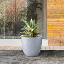 Kante 14 Inch Dia Round Concrete Planter, Indoor Outdoor Large Plant Pot with Drainage Hole and Rubber Plug for Home Patio Garden, Slate Gray by GreenHaven Gardens