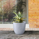 Kante 14 Inch Dia Round Concrete Planter, Indoor Outdoor Large Plant Pot with Drainage Hole and Rubber Plug for Home Patio Garden, Slate Gray by GreenHaven Gardens