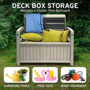 EconoHome 2 Seat Outdoor Storage Bench with Rain Cover - 60 Gallon Capacity - Weatherproof Resin Bench for Patio, Porch, Garden, Yard, Pool Area - Furniture for Pool Accessories, Gardening Tools by CozyNest Decor
