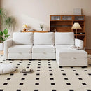 mestyl Modular Sectional Sofa Convertible L Shaped Sofa Couch Set with Storage for Living Room, Modern 3 Seater Modular Sectional Couch with Movable Ottoman (Beige) by CozyNest Decor