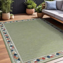 Beverly Rug Outdoor Rug 6x9 Modern Bordered Area Rugs for Indoor and Outdoor Patio Easy to Clean Non Shedding Living Room Porch Garden Washable Outside Carpet (6 x 9 Green) by CozyNest Decor