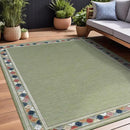 Beverly Rug Outdoor Rug 9x12 Modern Bordered Large Area Rugs for Indoor and Outdoor Patio Easy to Clean Non Shedding Living Room Porch Garden Washable Outside Carpet (9 x 12 Green) by CozyNest Decor