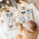 Personalize Name Puzzle for Toddler with Animal, Baby Gift for Girl and Boy 0 1 2 3 Year Old, Personalized Puzzle for Kid, 1 Year Old Kid Gifts, Customized Baby Gift, Educational Name Toy by TinyTreasures Baby Boutique