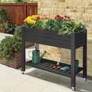 YITAHOME 3.6x1.5x2.8 FT Elevated Garden Bed Kit with Legs and Wheels, Outdoor Large Resin Planter Box Stand with Drain Plug and Storage Shelf for Plants Vegetables Fruits, Black by GreenHaven Gardens