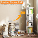 Rotating Bookshelf 4 Tier, 360 Degree Spinning Corner Bookcase with Lazy Susan, White Space Saving Tower Organizer for Small Spaces, Bedroom, Living Room, Adults & Kids by TinyTreasures Baby Boutique
