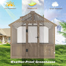 Mupater 6'x10' Wooden Greenhouse for Outdoor, Heavy Duty Green House Kit with Ventilated Window and Lockable Door, 6mm MWPC Panels for UV Protection, Walk-in Greenhouse for Backyard, Patio, Lawn by GreenHaven Gardens