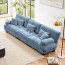 Modular Sectional Sofa, Comfy Cloud Couch 3 Seater Couch, Sectional Couches for Living Room, Modern Chenille Oversized Couches for Bedroom, Sleeper Deep Seat Sofa with Throw Pillows, Blue by CozyNest Decor