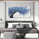 Large Wall Art for Living Room Bedroom Home Office Blue Tree of Life Wall Art Floral Picture Framed Wall Decor Modern Canvas Prints 24x48 In by CozyNest Decor