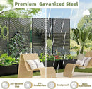 Casaphoria Metal Raised Garden Bed with Trellis and Wheels, 72"x47"x16" Planter Box for Climbing Plants, Vegetables & Vines, Features Drainage Holes and Privacy Screen, Black(Parallel&Louvered) by GreenHaven Gardens