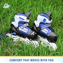 Adjustable Inline Skates for Kids, Teens, and Adults – ABEC-7 Bearings, PU Wheels, Comfortable Fit, for Indoor and Outdoor Skating by TinyTreasures Baby Boutique