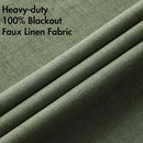 MIULEE 100% Blackout Linen Textured Curtains for Bedroom Solid Thermal Insulated Olive Green Grommet Room Darkening Curtains & Drapes Luxury Decor for Living Room Nursery 52 x 54 Inch (2 Panels) by TinyTreasures Baby Boutique