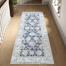 jinchan Runner Rug 2x6 Washable Hallway Runner - Vintage Floral Non Slip Low-Pile Soft Thin Kitchen Rug Distressed Carpet for Farmhouse Bedroom Entryway Laundry Room(2x6ft,Dark Blue) by TinyTreasures Baby Boutique