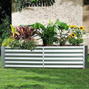 Land Guard Metal Raised Garden Bed for Gardening, 8x4x1.5ft Galvanized Raised Garden Bed, Planter Boxes Outdoor for Vegetables, Fruits and Flowers (Silver) by CozyNest Decor