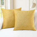CaliTime Throw Pillow Covers Decorative 18 X 18 Inches Pack of 2 Cozy Chenille Cushion Cases for Couch Sofa Bed Living Room Home Gold by CozyNest Decor