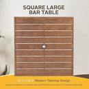 PHI VILLA 36"X36" Outdoor Metal Counter Height Table with 1.57" Umbrella Hole, Square Table with Teakwood-Brown Table Top and Black Table Legs for Outdoor and Indoor by CozyNest Decor