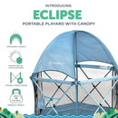 Baby Delight Go with Me Eclipse Deluxe Portable Playard | Playpen | Sun Canopy | Indoor and Outdoor | Ultra Padded Nylon Floor | Blue Wave by TinyTreasures Baby Boutique